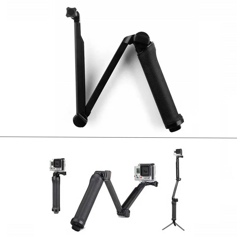3 Way Adjustable Hand Grip Waterproof Selfie Stick Tripod Stand For GoPro Camera Accessories