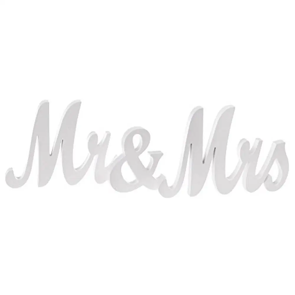 Изысканный деревянный букв Mr& Mrs Свадьба за юбилей, вечеринка, украшение Свадебные украшения
