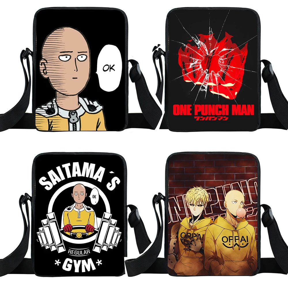 Аниме One Punch Man мини сумка-мессенджер Saitama Genos сумки через плечо для подростков мальчиков один удар-человек Наплечные мини сумки Сумка для книг сумка