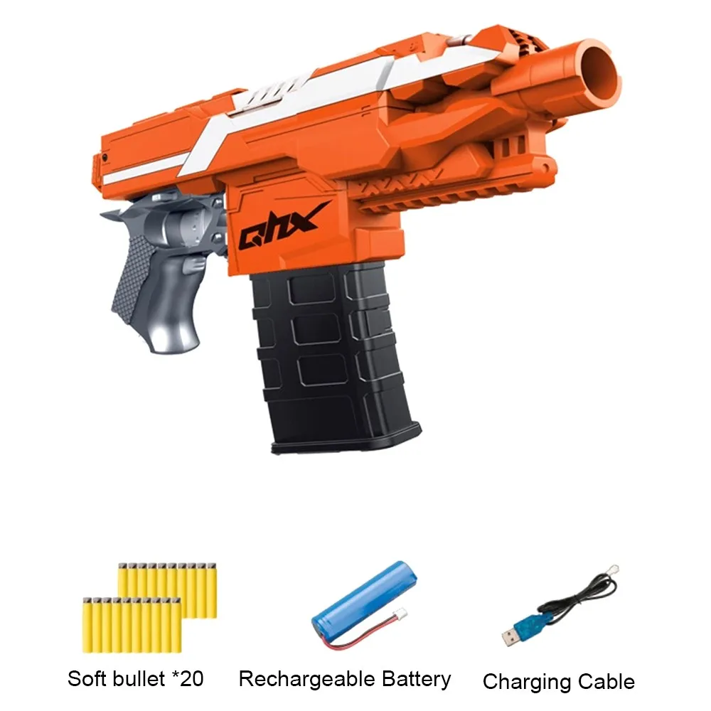 Electric Burst Rifle Toy Gun for Children Gun Suit for Nerf With 20pcs EVA Soft Bullets Christmas Gift For Kids - Цвет: Серый