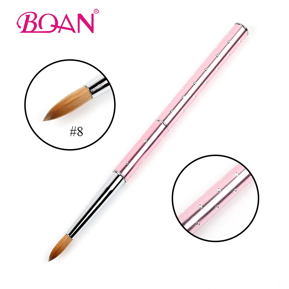 Bqan 10 Pcs/lot 8 Acrylic Nail Brushes Pure Kolinsky Sable Hair Nail