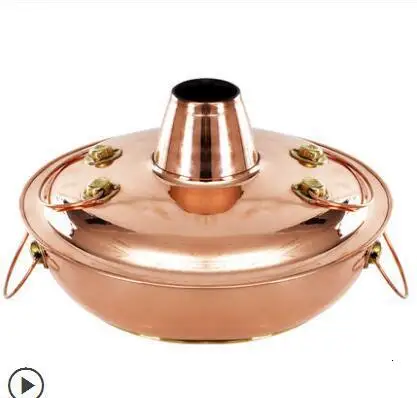 

32cm handmade pure copper electromagnet boiler induction cooker hot pot soup pot Sichuan chafing dish old Beijing chaffy dish