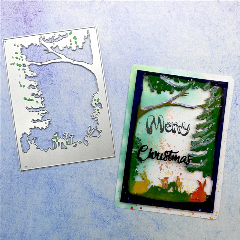 

Naifumodo Tree Frame Metal Cutting Dies Lace Rectangle DIY Etched Dies Craft Paper Card Making Scrapbooking Embossing 2019