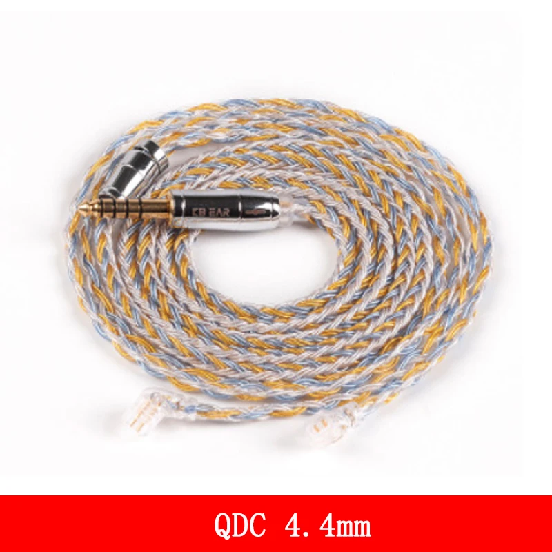 QDC AS10 ZSN 4.4MM 16 ядра Модернизированный посеребренный Медь кабель 2,5/3,5/4,4 мм с MMCX/2pin/QDC TFZ разъем для KZ ZS10Pro ZSN AS16 ZSX - Цвет: QDC AS10 ZSN 4.4MM