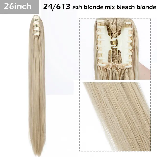 S-noilite Syntheitc Big Grab Ponytail Hair Extension Claw Clip In Ponytail Extension Hair Fake Hairpiece For Women Daily Party 26-450