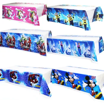 

180*108cm birthday tablecloth printed Elsa sofia mermaid spiderman batman minions Unicorn pikachu Mickey for party tablecloth