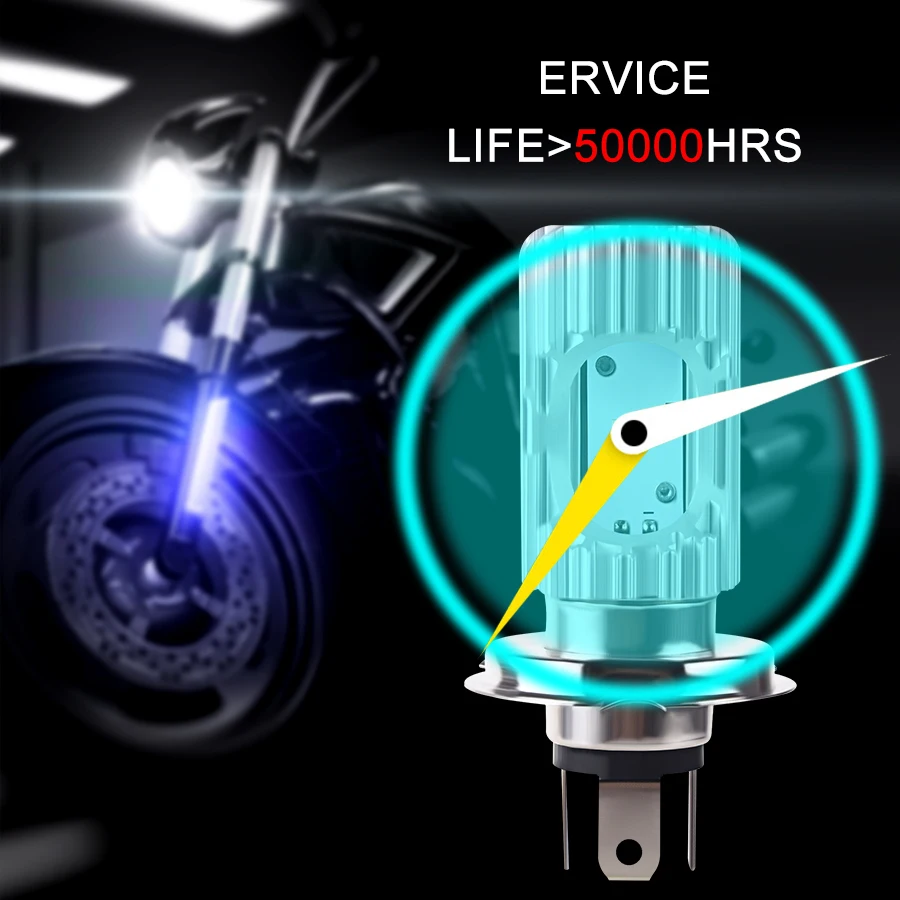 Led H4 BA20D светодиодные лампы для фар мотоцикла 12 В 6500 к ампула BA20D H4 светодиодная фара двигателя для скутера Suzuki Honda Vespa Lampara