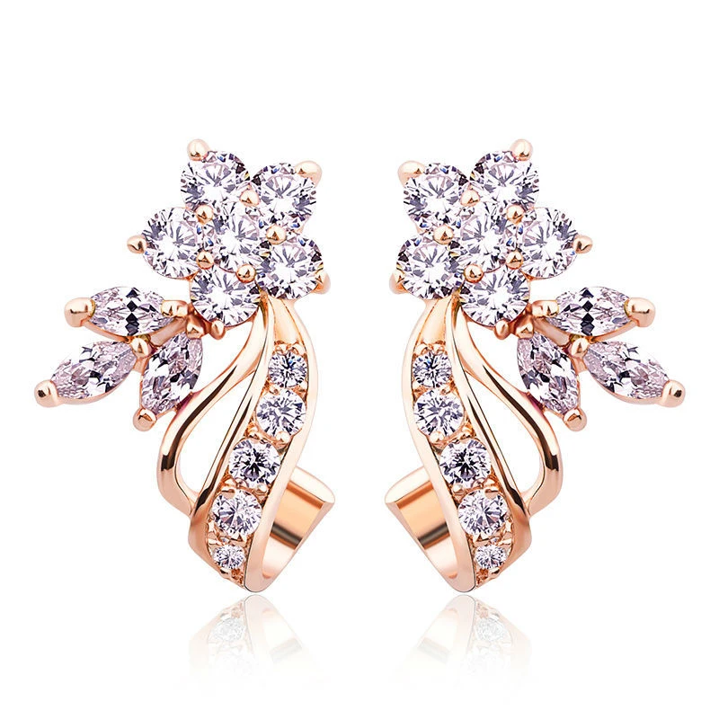 

Huitan Trendy Romantic Girl Plant Drop Earrings With Cute Cherry Flower Shaped Design New Year's Gift For Women Wholesale Lots