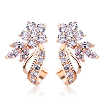 

Huitan Trendy Romantic Girl Plant Drop Earrings With Cute Cherry Flower Shaped Design New Year's Gift For Women Wholesale Lots