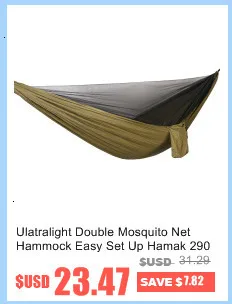 Single Double Hammock Adult Outdoor Backpacking Travel Survival Hunting Sleeping Bed Portable With 2 Straps 2 Carabiner