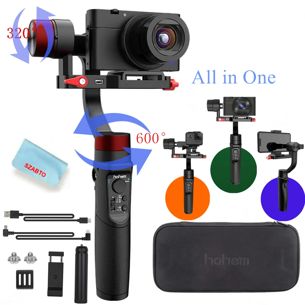 

Hohem iSteady Multi 3 Axis Handheld Gimbal Stabilizer for Digital Camera Action Camera Smartphone 600° Pan Rotation Payload 400g