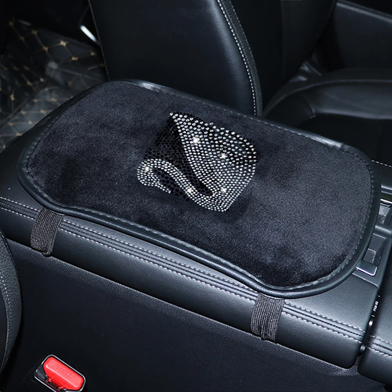 Алмазные хрустальные автомобильные подлокотники, бархатные подлокотники, авто стиль, аксессуары для интерьера