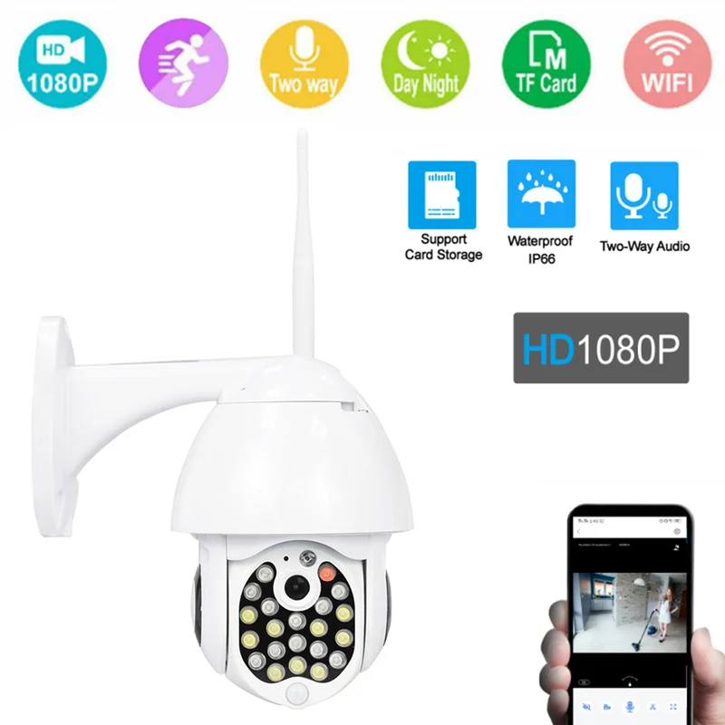 

1080P PTZ Security WIFI Camera Outdoor Speed Dome Wireless IP Camera CCTV Pan Tilt 4X Zoom IR Network Surveillance