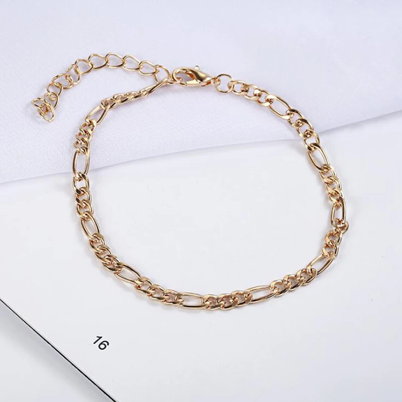 Летний стиль простые браслеты цепочки для женщин серебряный цвет цепочка ног