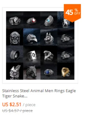 Retro Mens Rings 316L Stainless Steel For Male Boyfriend Biker Jewelry Golden Blue CZ Crystal Stones Skull Eagle Ring 2021 New