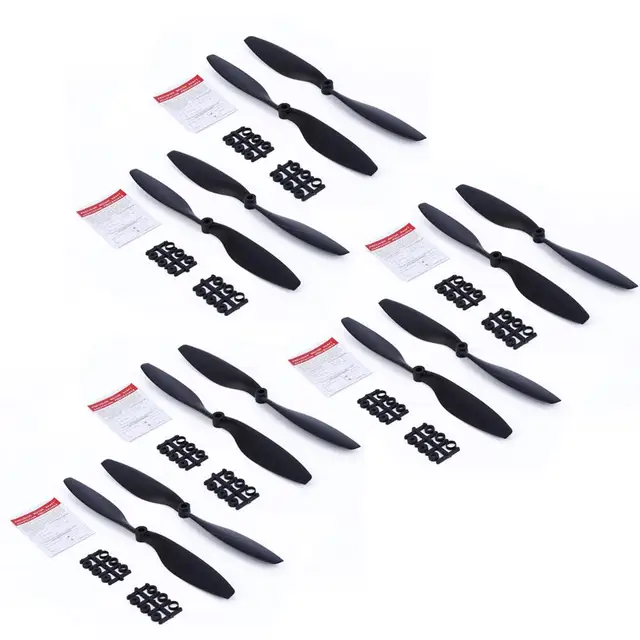 12PCS 1045 Propeller 10in CW CCW 10X45 Props Accessory for F450 F550 Drone DIY Quad-copter RC Blade Spare Parts Wing Fans black