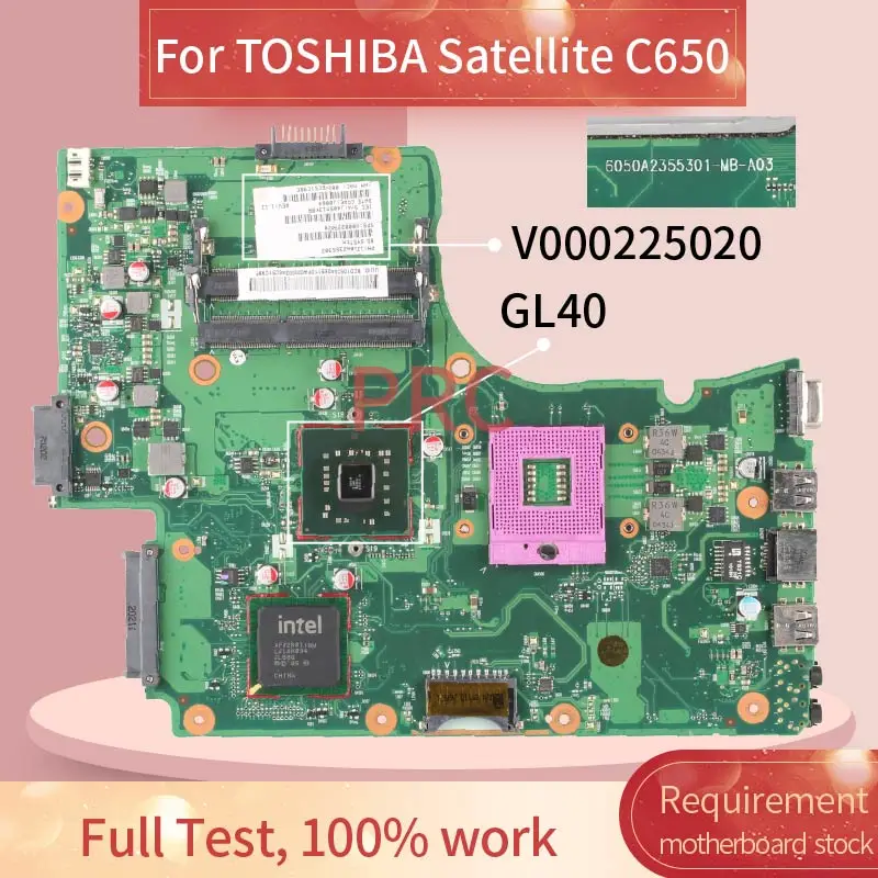para Toshiba Satelite C650 C655 Computador Portátil Mainboard V000225020 6050a2355301-mb-a03 Gl40 Ddr3 Placa-mãe para notebook - Imagem 2