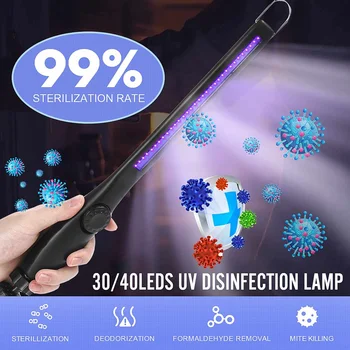 

30/40 LED Portable UV Light Ultraviolet Lamp Light USB Bactericidal Lamp Pet Disinfection Sterilizer Home Hotel Cleaning Tool
