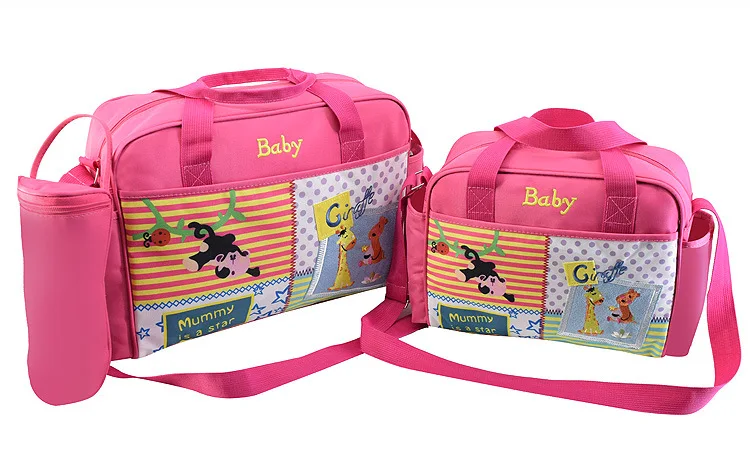 4 Pcs/set Baby Diaper Bag for Mom Fashion Mummy Maternity Nappy Bag Large Capacity Nursing Bags for Baby Care Multifunction