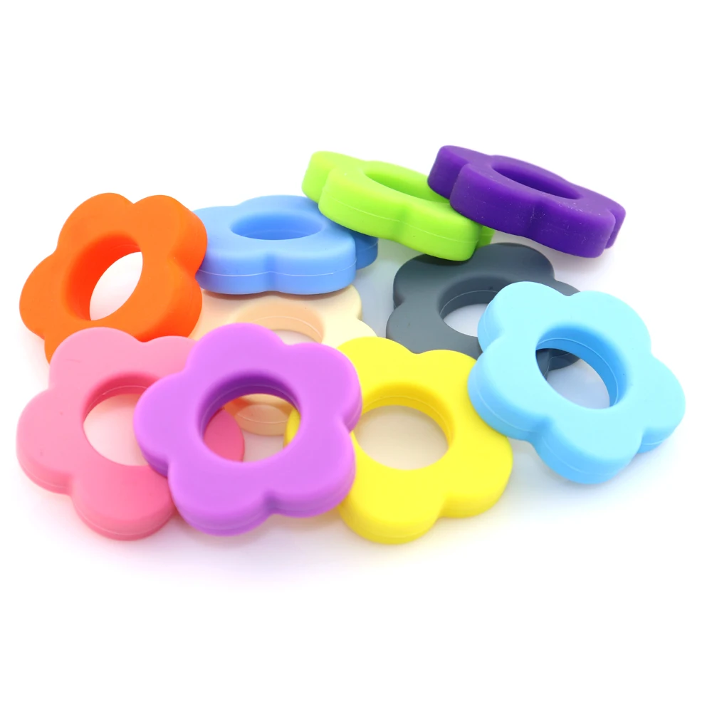 

Flower Shape Beads For Baby Infant Silicone Beads For Handmaking DIY Jewelery Bracelet For BPA Food Grade Silicone Beads
