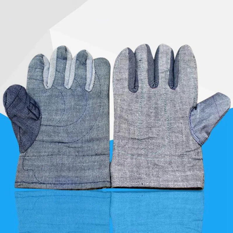 Нескользящие тонкие джинсовые рабочие перчатки маслостойкие зеленые садовые сварочные перчатки для промышленной работы