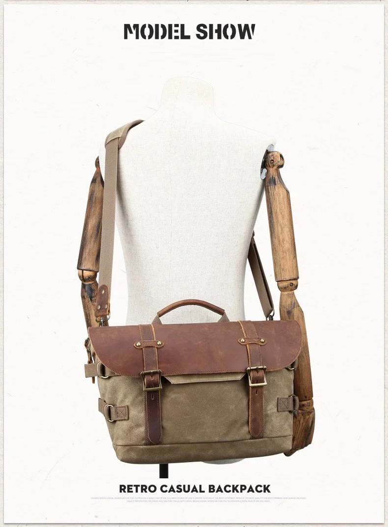 Camera Bag Waterproof Canvas Vintage DSLR SLR Camera Bag Shoulder Strap Case Casual Shoulder Messenger Pack For Canon For Sony
