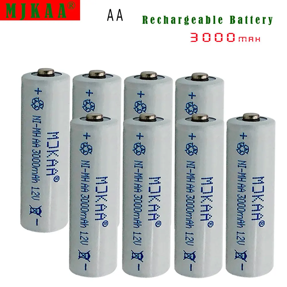 

8PCS/NI-MH 1.2V 3000Mah AA rechargeable battery for of toy remote control microphone