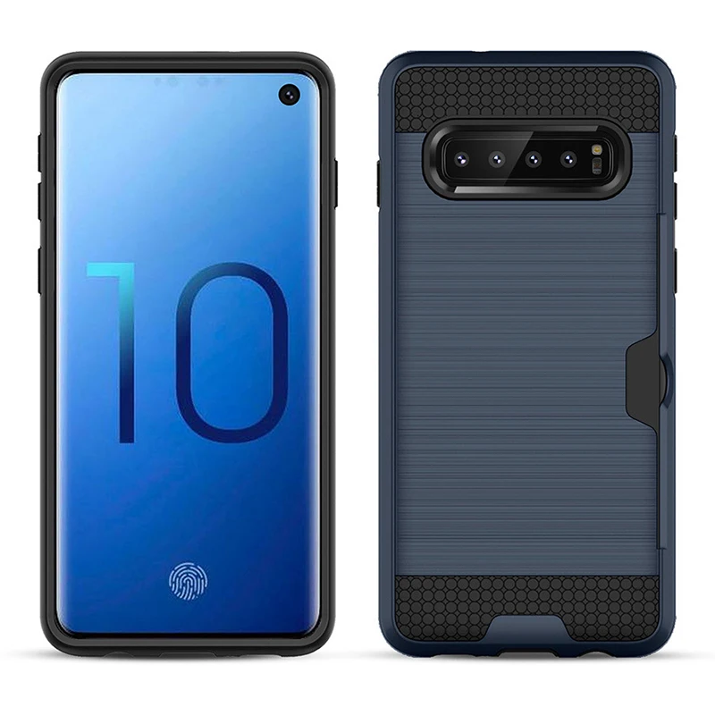 100 шт. чехол Hybird TPU+ PC Armor для samsung S10 5G E S9 S8 Plus Note 10 10+ 9 8 матовый чехол для карт, двухслойный противоударный чехол