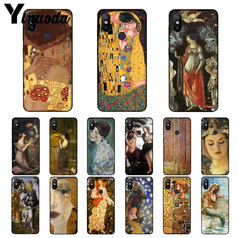 

Yinuoda Kiss by Gustav Klimt Newly Arrived Black Cell Phone Case for Xiaomi Mi 6 Note3 8 8SE Redmi 5 5Plus Note7 Note5