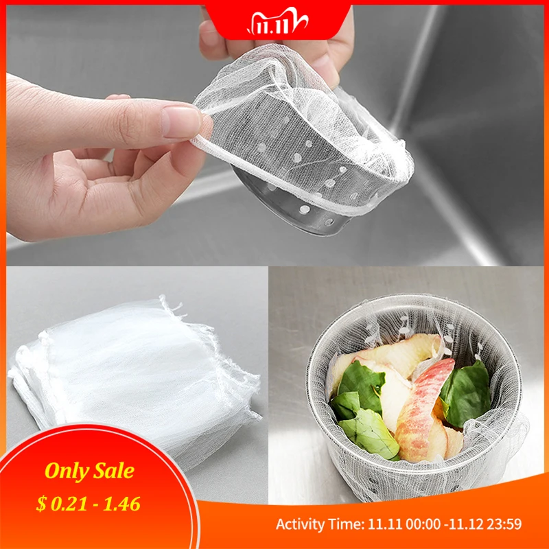 30pcs/100pcs Filter Bag Sink Strainer Garbage Pouch Net Mesh Kitchen Anti Clogging Supplies(Sink Strainer is not included) afbeelding