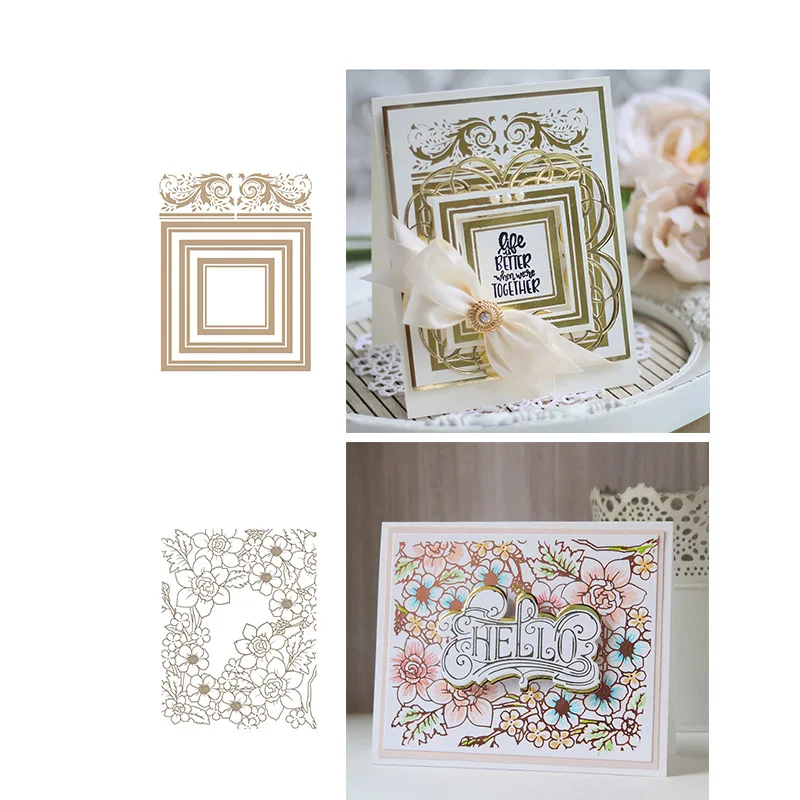 

2019 New Square Royal Crowned Flower Pattern Hot Foil Plate for DIY Scrapbooking Letterpress Embossing Paper Cards Crafts