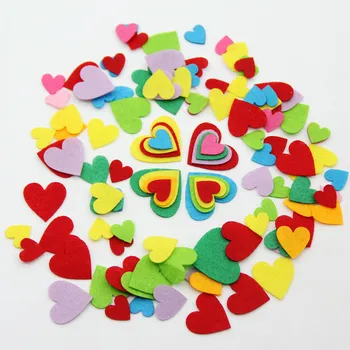 

100pcs Mix Color Heart Felt Free Cutting Felts For Clothes Sewing Supplies Home Kids Room Decor Stickers Scrapbooking DIY Crafts