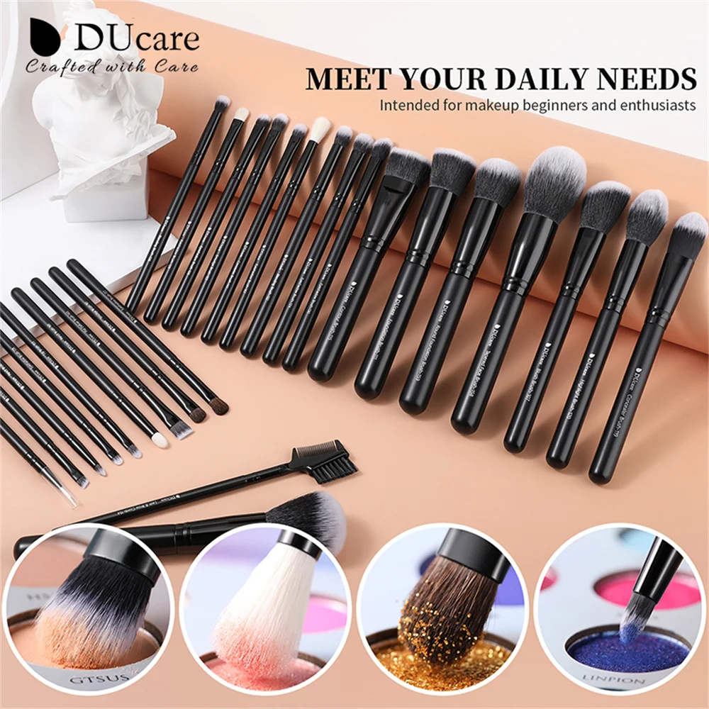 DUcare Makeup Brushes Set 8- 27Pcs Foundation Powder Eyeshadow Synthetic Goat Hair Cosmetic Make Up Brush pinceaux de maquillage