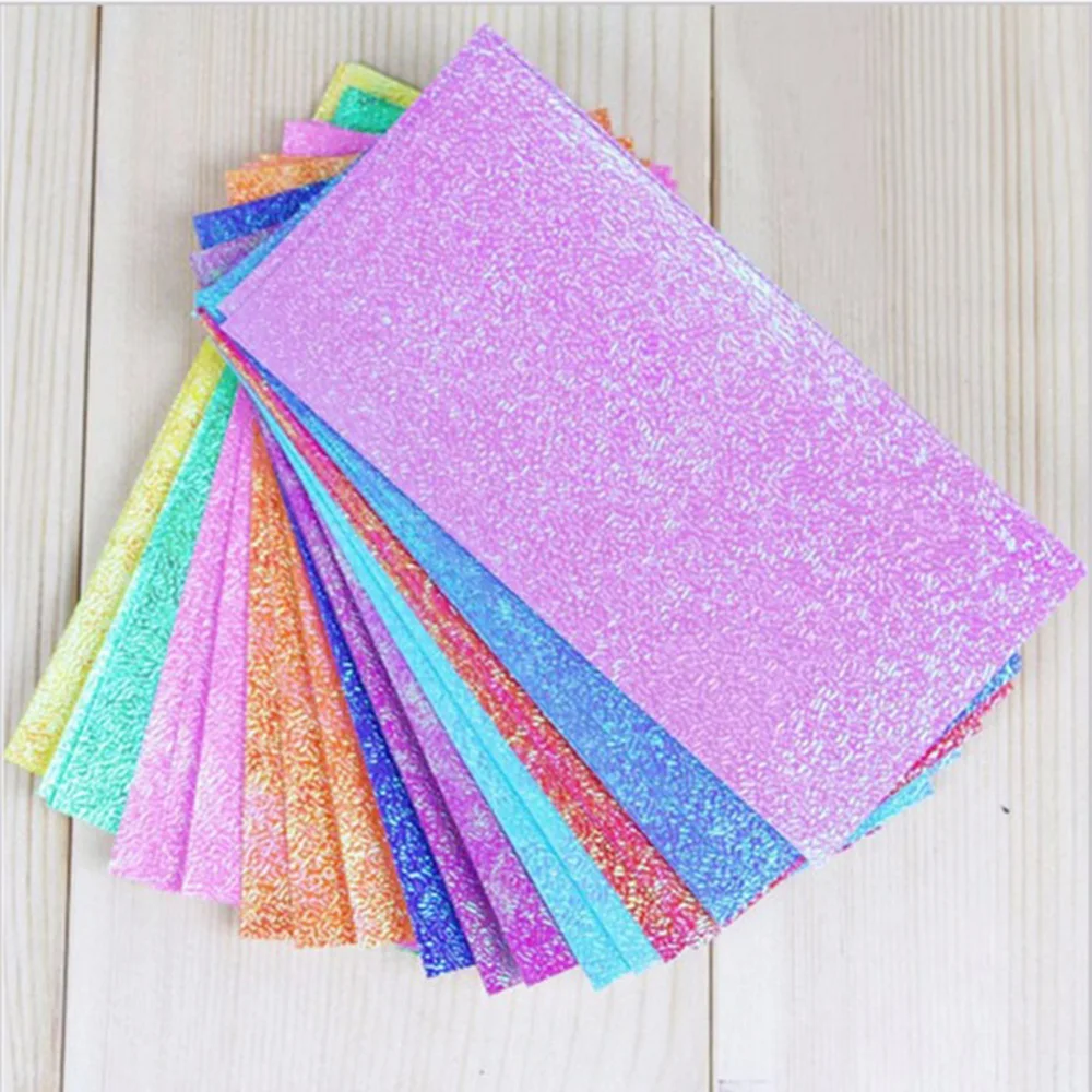 50pcs/set Square Origami Paper Single Side Shining Folding Solid Color Papers Kids Handmade DIY Scrapbooking Craft Decoration