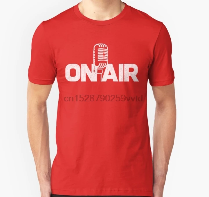 Для мужчин футболка по воздуху подкастер ди-джей Радио Передача голоса микрофон