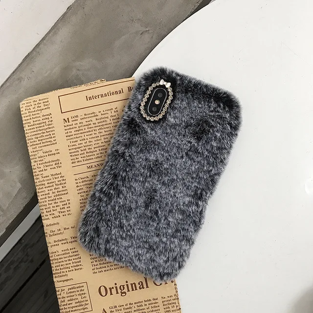 SJK07-black ash Для iPhone 11 чехол для телефона плюшевый чехол для телефона для 7 8 11Pro MAX простой однотонный грелка для рук iPhone MAX Все включено мягкий чехол - Цвет: SJK07-black ash