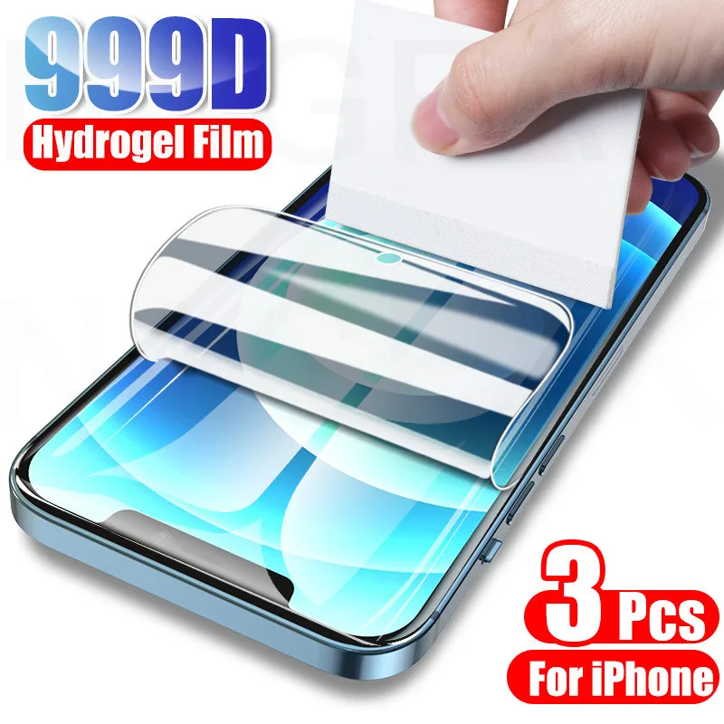 3pcs Full Cover Hydrogel Film On Screen Protector For Iphone 11 12 7 8