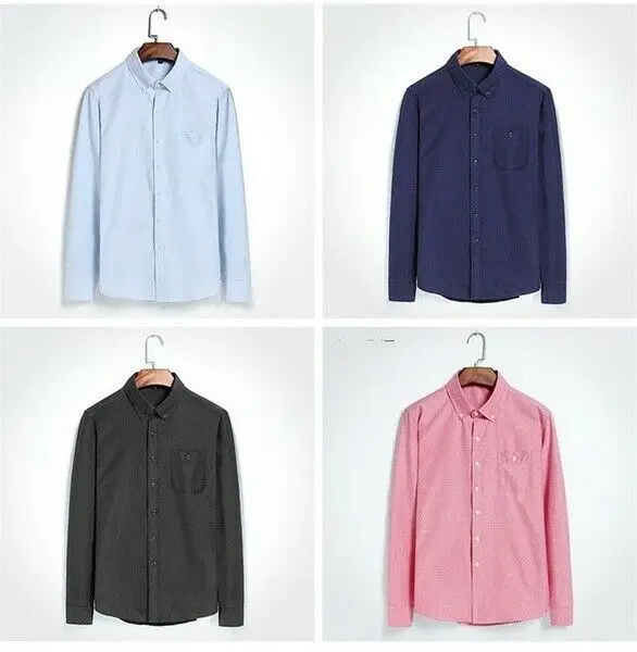 Luxury Fashion Men's Slim Fit Shirt Long Sleeve Formal Business Dress Shirts Casual Shirt Top New