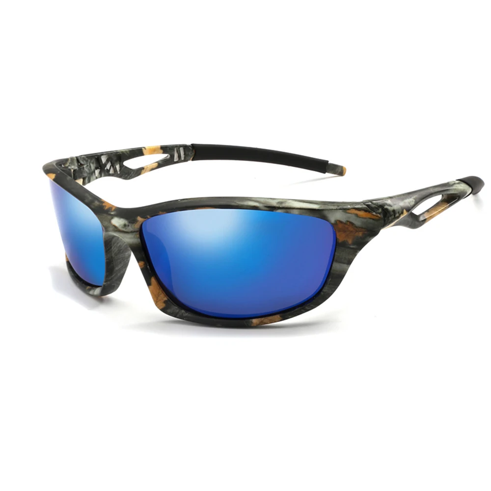 C02 Camo Blue Профессиональные поляризованные мужские солнцезащитные очки для велоспорта, мужские брендовые дизайнерские квадратные спортивные солнцезащитные очки для вождения, камуфляжная оправа, очки UV400 - Цвет: C02 Camo Blue