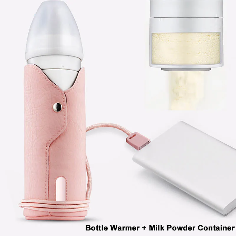 

180mL Travel Feeding Bottle Milk Powder Container USB Thermal Insulation Bag Milk Bottle Warmer BPA Free Newborn Baby Safety