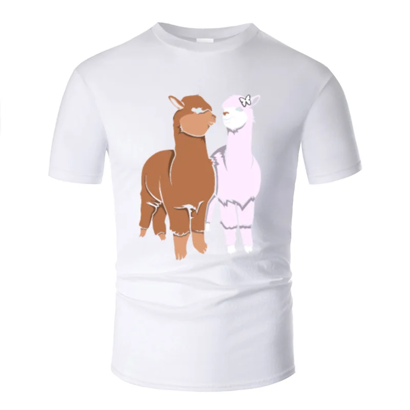 Men-White Мода супер лама Альпака футболка унисекс евро размер S-5xl Kawaii Мужская футболка короткий рукав веселый - Цвет: Men-White