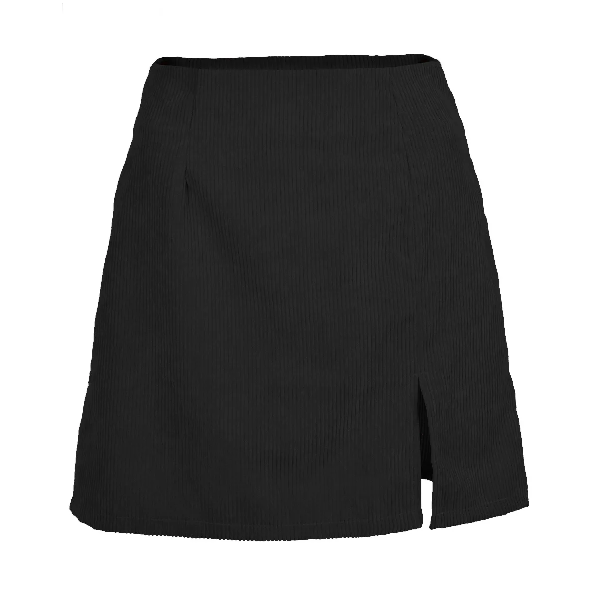 European and American women's high-waist corduroy skirt solid color slit A-line skirt tutu skirt