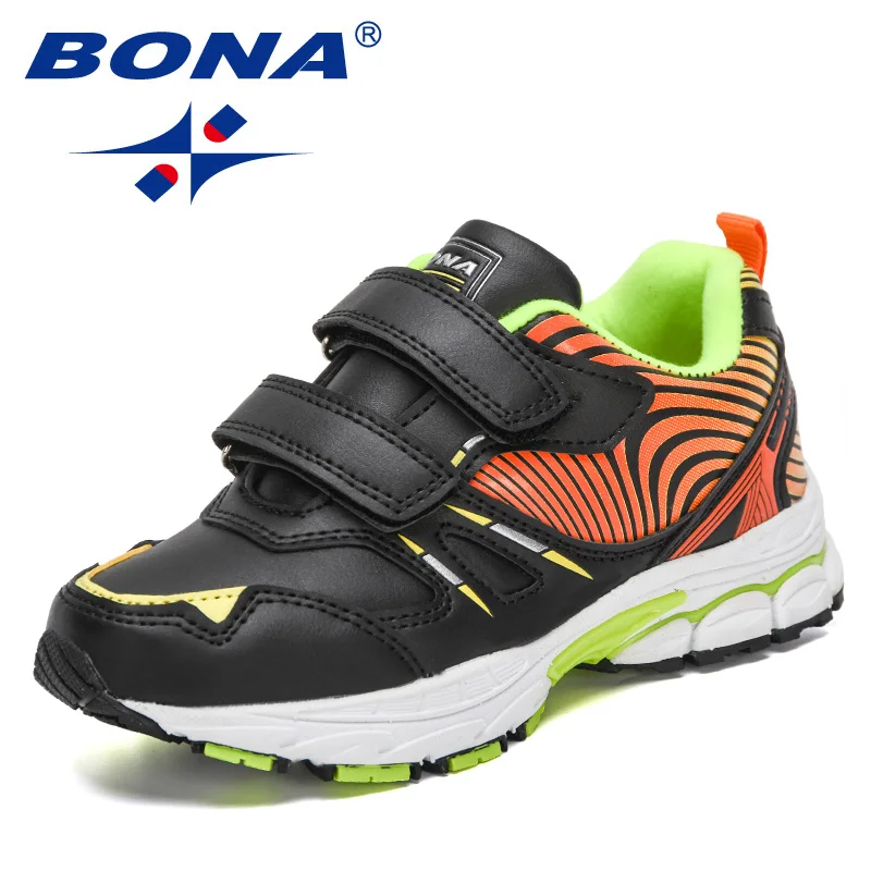 BONA 2021 New Designers Trendy Jogging Shoes Boys Girls Sports Shoes Students Running Shoes Kids Casual Sneakers Walking Shoes