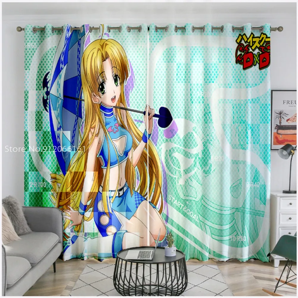 

3D Print Home Decor Window Curtain Anime High School DXD Bedroom Living Room Floor-To-Ceiling Curtains Custom Drapes Any Size