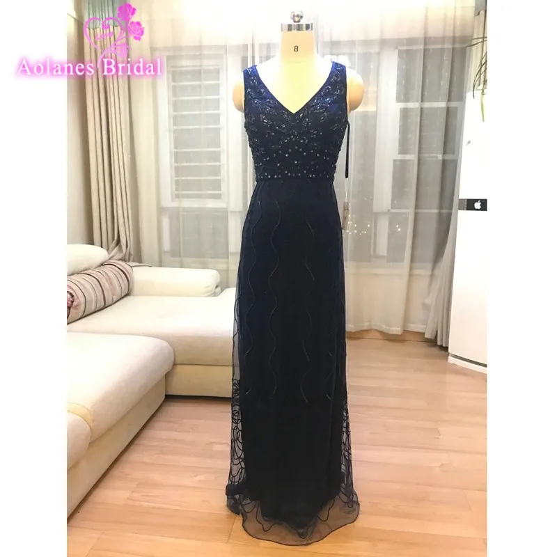 Сток Чистый Русалка Вечерние платья Глубокий v образный вырез бисером Саудовская