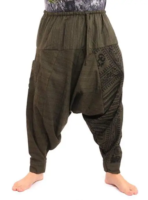 Мужские шаровары в стиле хип-хоп, мешковатые штаны размера плюс, Boho Gypsy Aladdin, летние богемные Непальские Широкие штаны