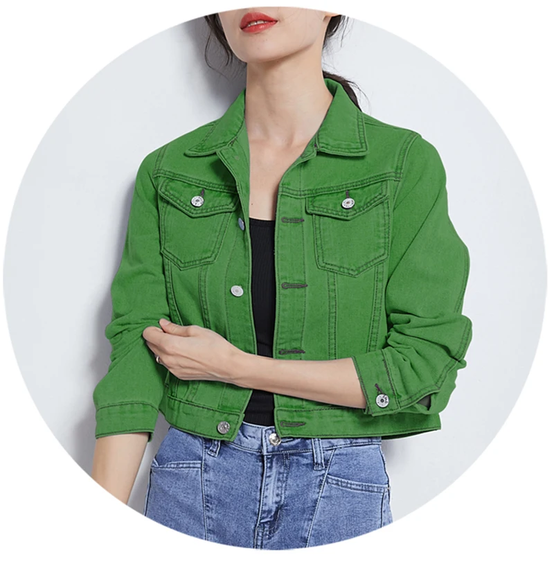Jeans Jacket and Coats for Women 2019 Autumn Candy Color Casual Short Denim Jacket Chaqueta Mujer Casaco Jaqueta Feminina (6)