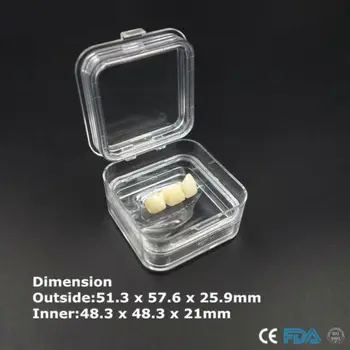 

20Pis Mini Membrane Case Films Denture Storage Box FDA CE Dental Tooth Film Jewelry Safe Transport Fragile Chip Shockproof Clear