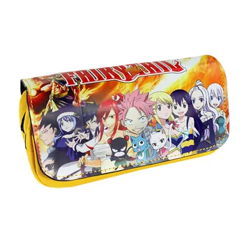 

Fairy Tail Anime Etherious Natsu Dragneel Cosmetic Bag Erza Scarlet Cartoon Stationery Bag Boys Girls Pencil Case Bag