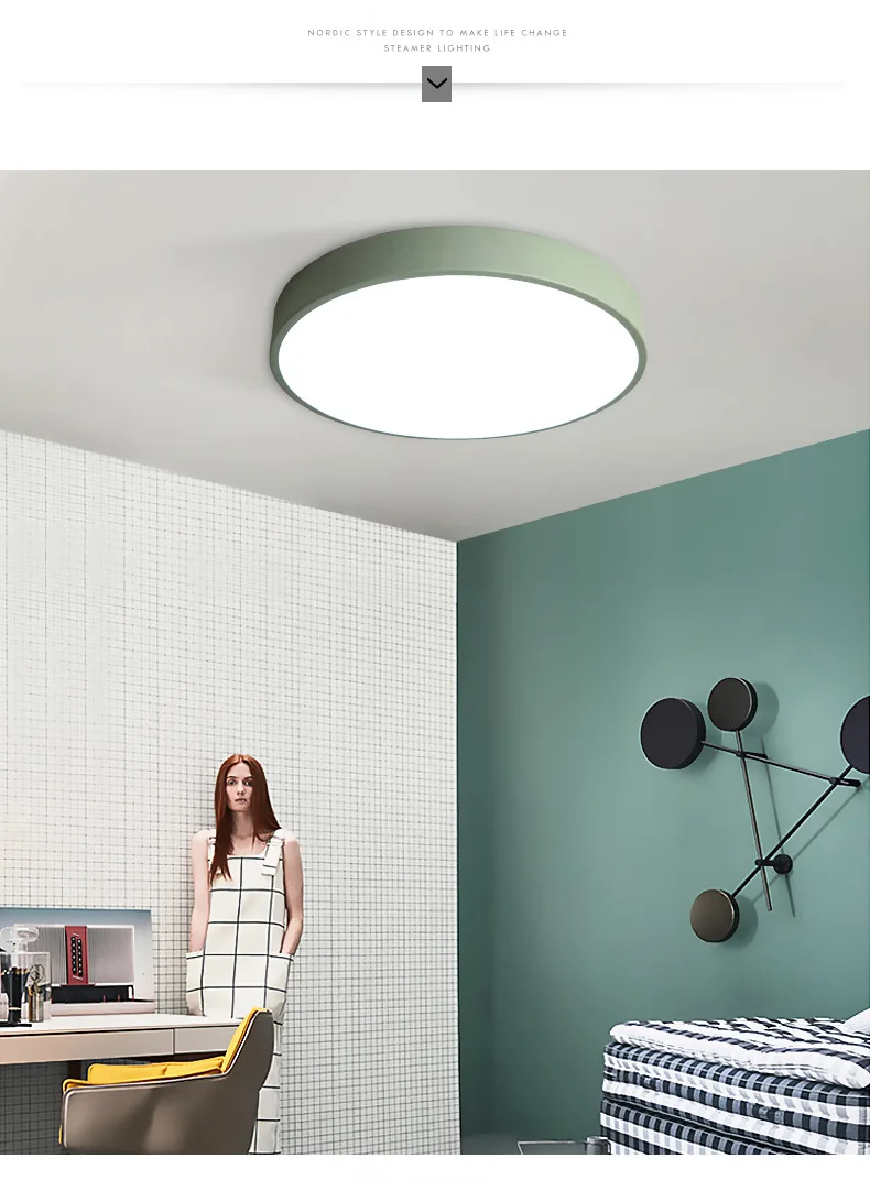 Современный минималистичный светодиодный потолочный светильник для спальни, креативные лампы для прихожей, балкона, круглые лампы для